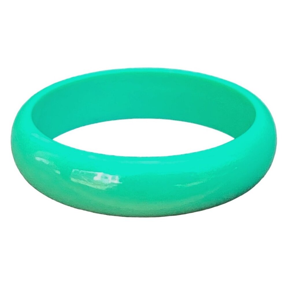 Vintage Light Teal Green Lucite Bangle Bracelet Minimalist Color Pop Retro - Picture 5 of 5